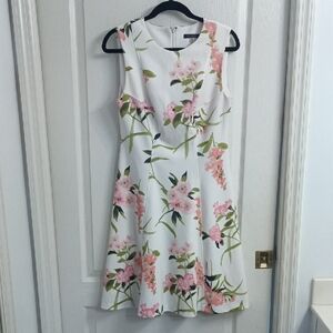 Floral Sleeveless Dress - Great For Spring! Pink and Green